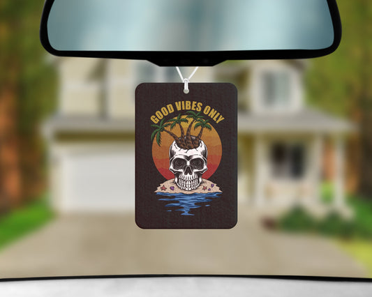 Good Vibes Only Car Air Freshener - UNSCENTED Felt Air Freshener - 5ml EMPTY Glass Spray Bottle Included to Add Your Own Scent!